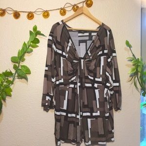 Abstract Gathered Blouse